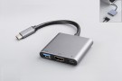 USB-C HDMI-adapter 3-i-1 med logo trykk  thumbnail